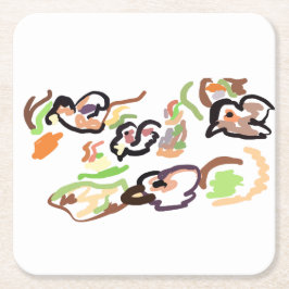 Birds and autumn rechteckiger pappuntersetzer