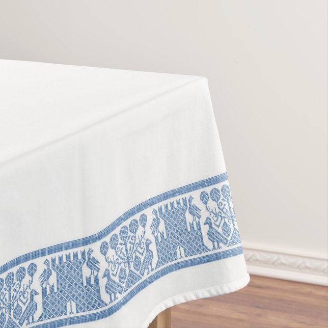 Birds and Castles Tablecloth, 52"x70" Tischdecke (Beispiel)