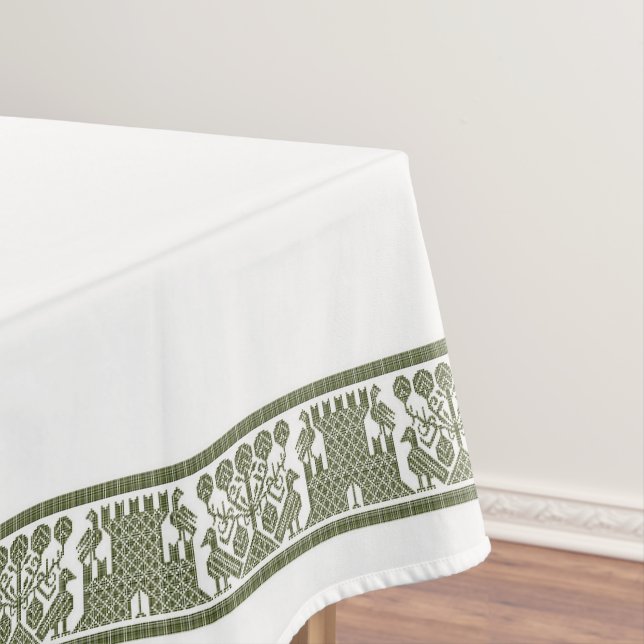Birds and Castles Tablecloth, 52"x70" Tischdecke (Beispiel)