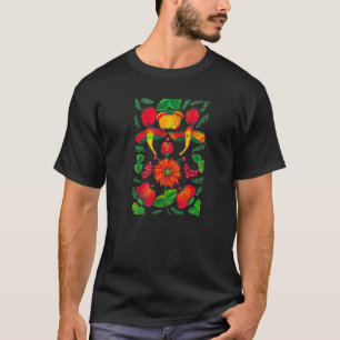 Birds and flowers Floating Floral Colorful folklor T-Shirt