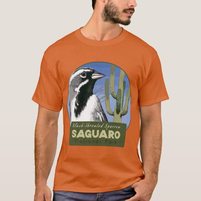 Birds and Parks Saguaro National ParkBlackthroated T-Shirt (Vorderseite)