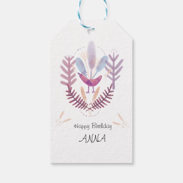 birds and plants  geschenkanhänger (Rückseite)