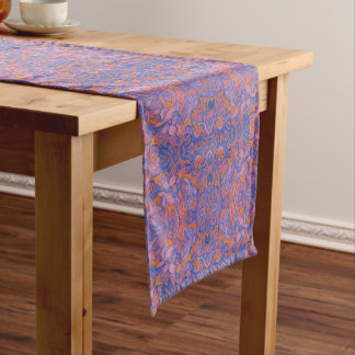 Birds Arabesque Oriental Bohemisch Boho Blue Orang Kurzer Tischläufer
