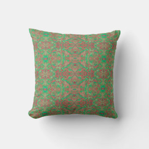 Birds Arabesque Oriental Bohemisch Boho Red Green Kissen