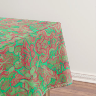 Birds Arabesque Oriental Bohemisch Boho Red Green Tischdecke