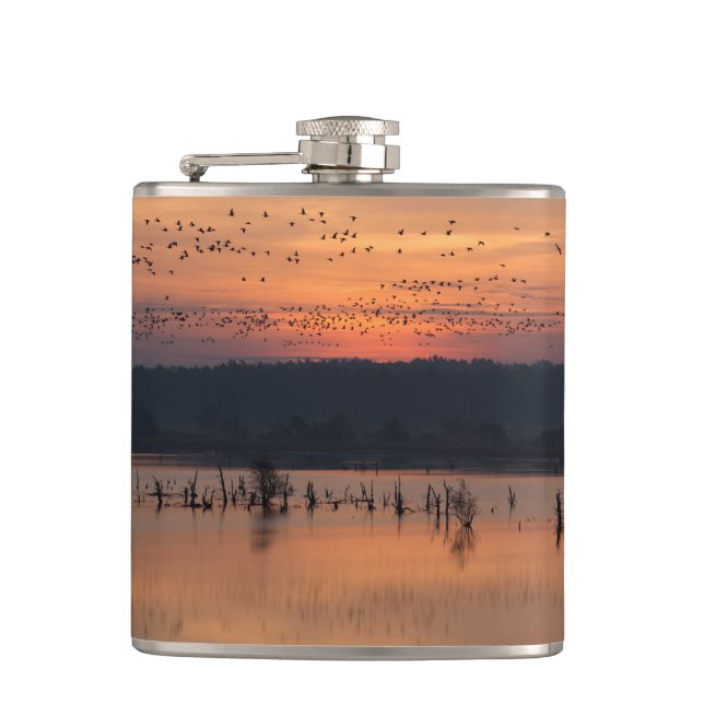 Birds at sunrise flachmann (Vorderseite)