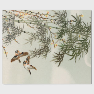 Birds Bamboo Asiatisch Japanisch Vintag Geschenkpapier