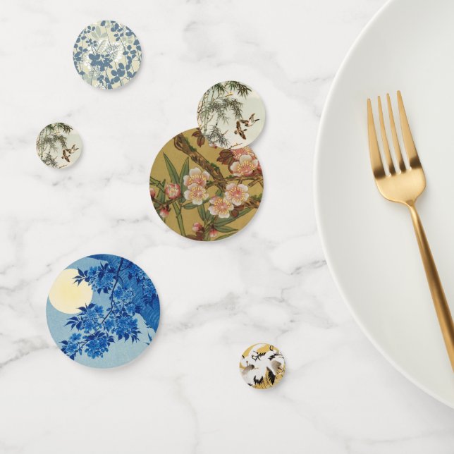 Birds Bamboo Asiatisch Japanisch Vintag Konfetti (Gruppe)