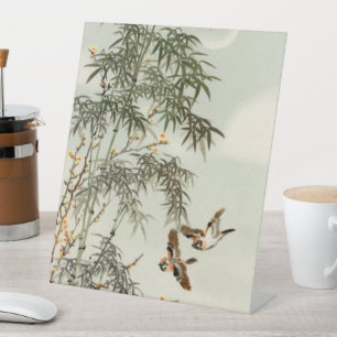 Birds Bamboo Asiatisch Japanisch Vintag Sockelschild