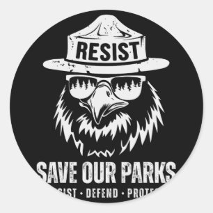 Birds Bear Rette unser Park gegen Trump Men Women  Runder Aufkleber