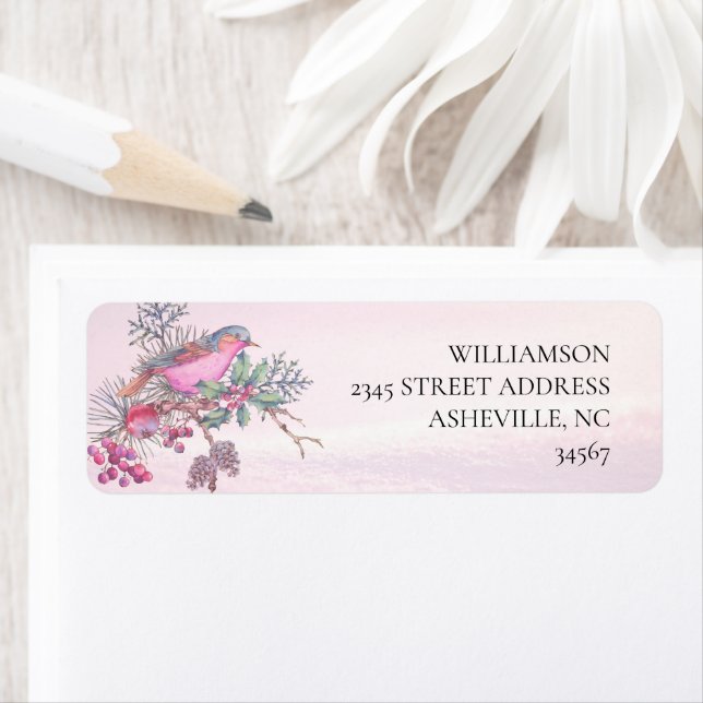 Birds & Berries Pinecone Watercolor Winter Wedding (Insitu)