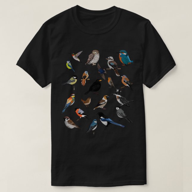Birds Birdlover Birdwatcher Ornithologin Robin Wr T-Shirt (Design vorne)