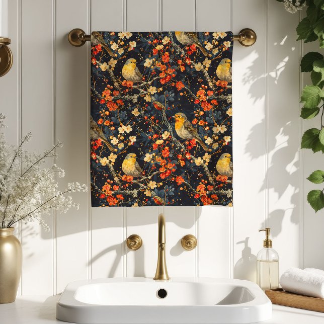 Birds & Blooms Towel Autumn Gift for Their Home Badhandtuch Set (Birds & Blooms Towel Autumn Gift for Their Home)