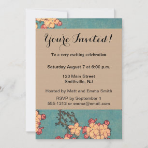 Birds Blume Hokusai Japanische Kunst Einladung