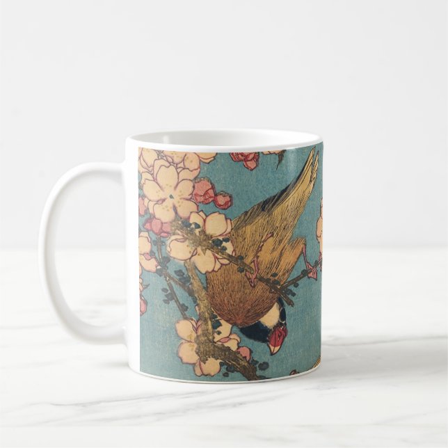 Birds Blume Hokusai Japanische Kunst Kaffeetasse (Links)