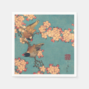 Birds Blume Hokusai Japanische Kunst Serviette