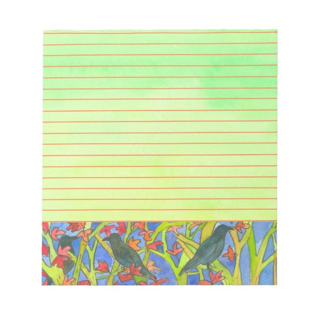 Birds der Schwarzkrube Herbstleaves mit Linde Notizblock (Vorderseite)