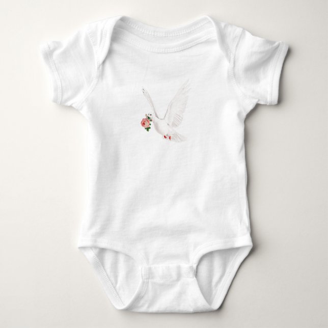 Birds,dove,flowers,peace,love,new beginning. baby strampler (Vorderseite)