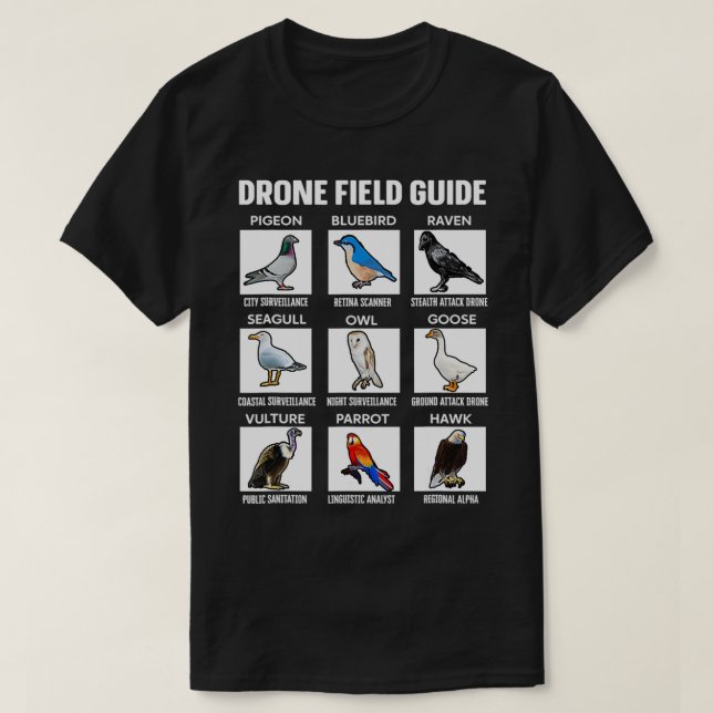 Birds Drone Feldführer Sie Arenu2019t lustiger Bär T-Shirt (Design vorne)