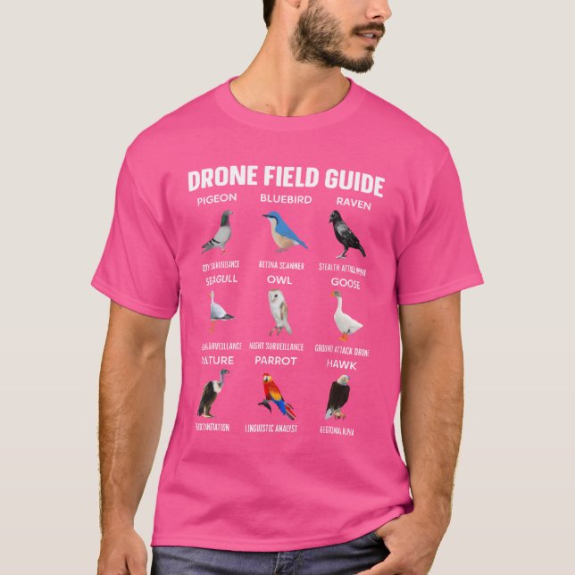 Birds Drone Field Guidehey Arent Real lustig T-Shirt (Vorderseite)