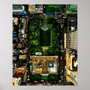 Birds Eye View Bryant Park Manhattan NYC Poster