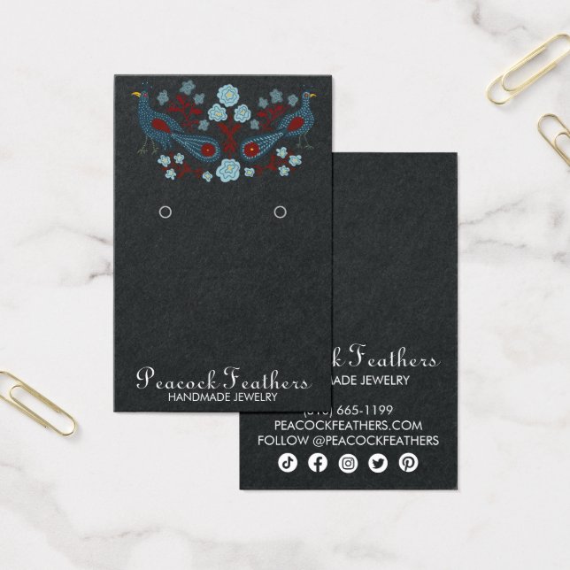 Birds Floral Earring Necklace Juwelier Display Car (Büro)