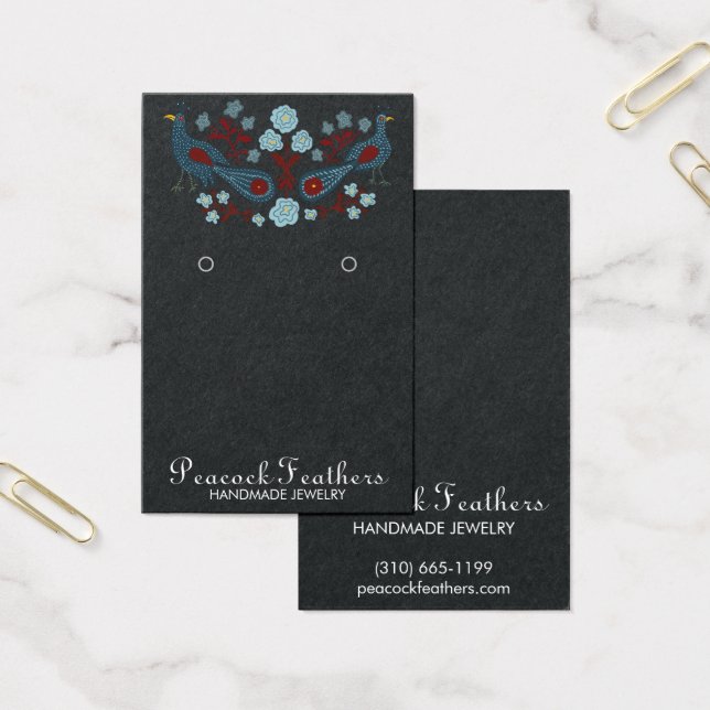 Birds Floral Earring Necklace Juwelier Display Car (Büro)