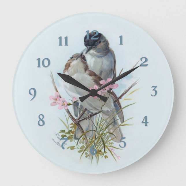 Birds Große Wanduhr (Vorderseite)