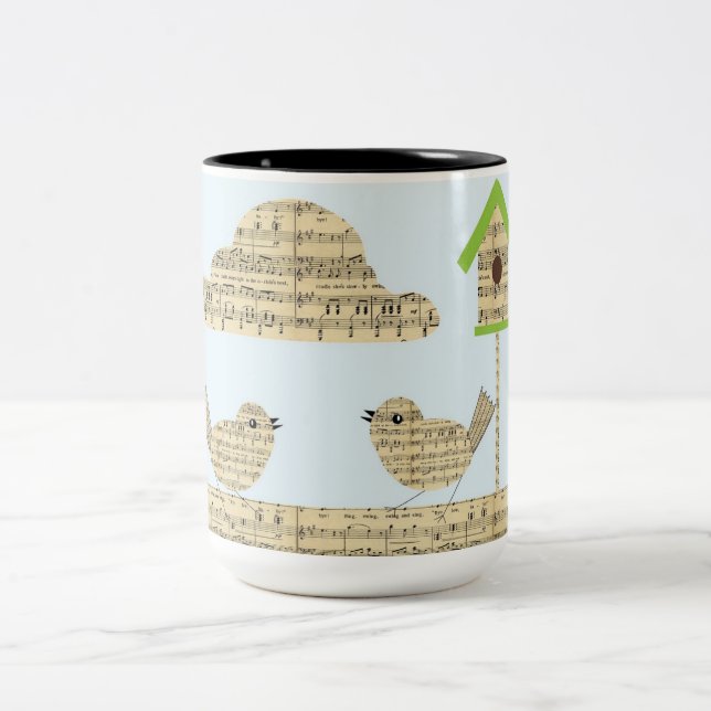 Birds-Kaffee-Tasse Zweifarbige Tasse (Mittel)