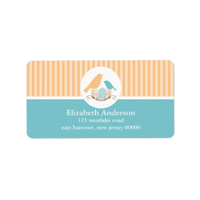 Birds Nest Address Labels Adressaufkleber (Vorne)