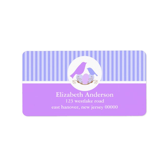 Birds Nest Address Labels Adressaufkleber (Vorne)