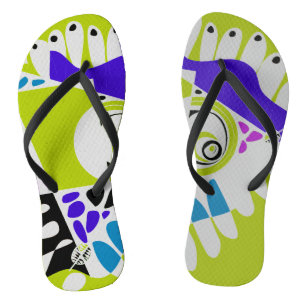 Bird's Nest - Avocado Green Gray Flip Flops