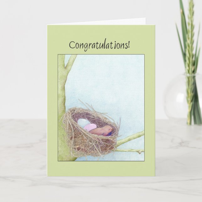 Bird's Nest Congratulations Card Karte (Vorderseite)