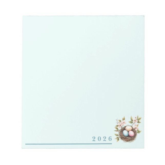 Bird's Nest Springtime Notepad Notizblock (Vorderseite)