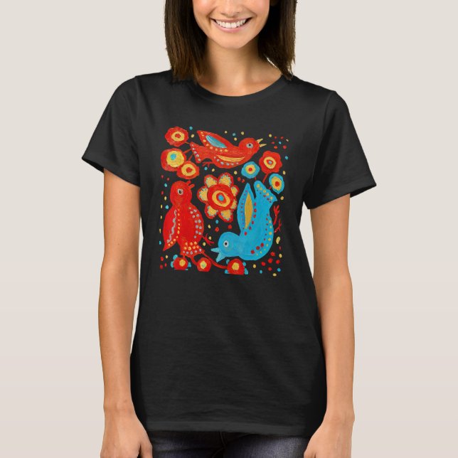Birds of Happiness Ukra.inian Birds Flower Peace L T-Shirt (Vorderseite)