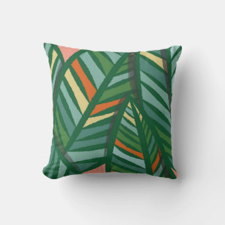 Birds of Paradise Colorful Leaves Motif Kissen