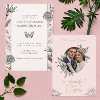 Birds of Paradise Custom Photo Wedding Invitation Einladung
