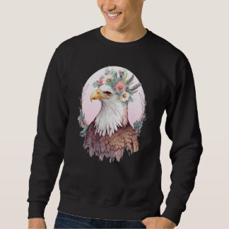 Birds Of Prey Bald Eagle Flower Crown Floral Birdi Sweatshirt