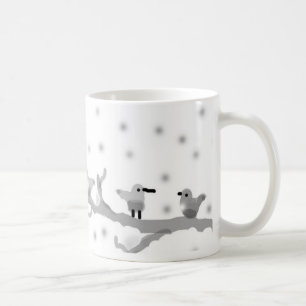 "BIRDS ON A SNOWY BRANCH" Klassische Tasse, 11 oz Kaffeetasse