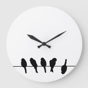 Birds on a wire – dare to be different große wanduhr