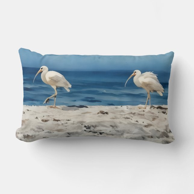 Birds on the Beach Siesta Key Pillow Lendenkissen (Vorderseite)