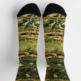 Birds,Phoenix Flowering Tree Branches Lotus Flower Socken