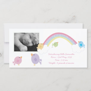 Birds & Rainbow Baby Birth Foto Ankündigung