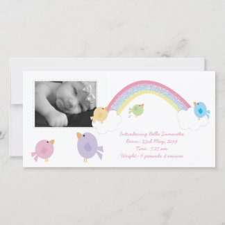 Birds & Rainbow Baby Birth Foto Ankündigung