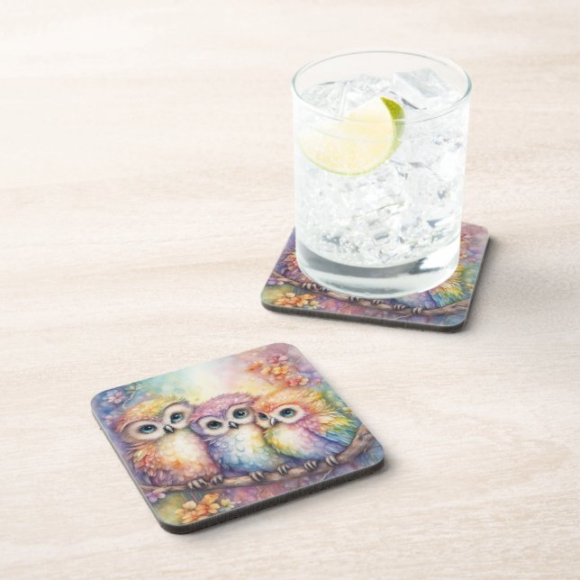 Birds-Regenbogen 1 Getränkeuntersetzer (Rechte Seite)