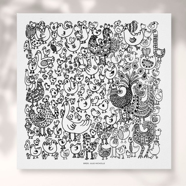 Birds Schwarz-Weiß Zeichnend Kunst Print Poster (Von Creator hochgeladen)