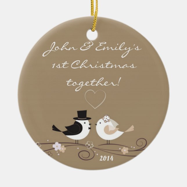 Birds-Tauben - Personalisierter Name Ornament (Vorne)
