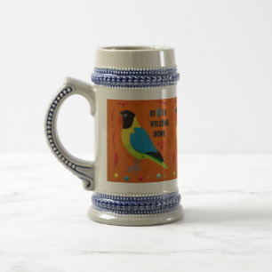 BIRDS THEMA PARROT ART BILDFARBEN GEMISCHT BIERGLAS