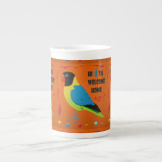 BIRDS THEMA PARROT ART BILDFARBEN GEMISCHT PROZELLANTASSE