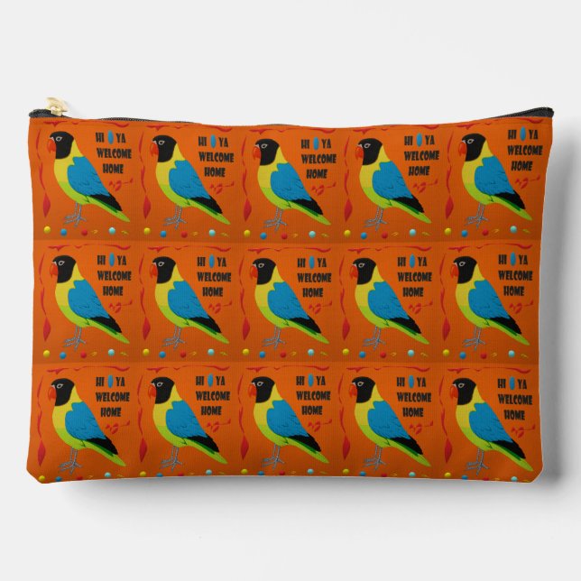 BIRDS THEMA PARROT ART BILDFARBEN GEMISCHT ZUBEHÖRTASCHE (Vorderseite)